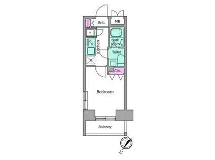レジディア日本橋人形町2(1K/13階)の間取り写真