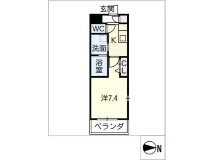 ダ・ヴィンチコート(1K/2階)の間取り写真