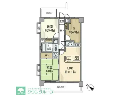 ライオンズステーションプラザ東所沢(2SLDK/4階)の間取り写真