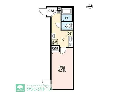 エクセラン松戸II(1K/1階)の間取り写真