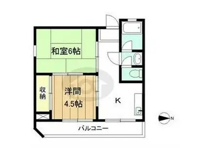 ハイツ青山(2DK/3階)の間取り写真