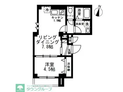アベニール柏木(1LDK/1階)の間取り写真