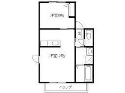 ウィンディヒルズ(1LDK/1階)の間取り写真