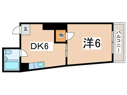 コスモハイツ(1DK/2階)の間取り写真