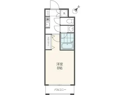 カーサ・モデルナ(1K/4階)の間取り写真