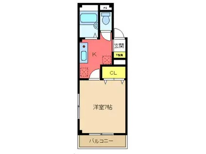 YTハイツ(1K/3階)の間取り写真