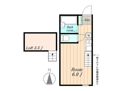 メゾンド・ソレイユ(ワンルーム/2階)の間取り写真