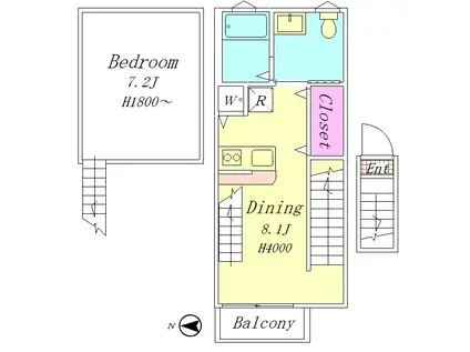 ル・グランデ(1LDK/2階)の間取り写真