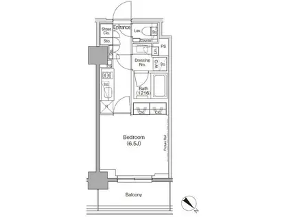 ザパークハビオ月島フロント(1K/8階)の間取り写真