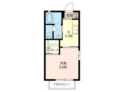 アクシスII(1K/2階)の間取り写真