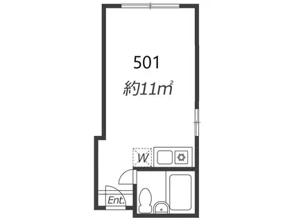 OLA COURT 西田辺 (ワンルーム/5階)の間取り写真