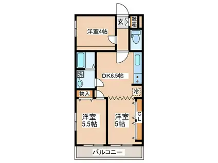 セザールさがみ野(3DK/4階)の間取り写真