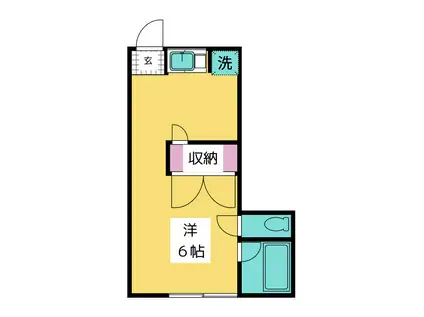 ロイヤルハイツ(ワンルーム/1階)の間取り写真