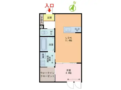 クレイス(1LDK/1階)の間取り写真