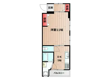 コーポ寿(1DK/4階)の間取り写真