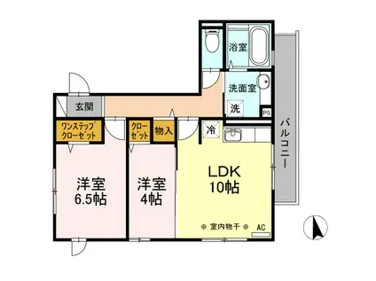 ピフォンテ綱島(2LDK/3階)の間取り写真