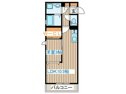 モルディオン(1LDK/3階)の間取り写真