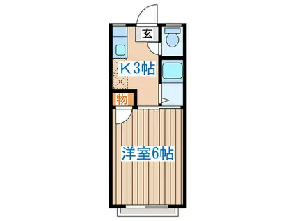 メゾン川内(1K/2階)の間取り写真
