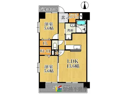 IL BRILLE(2LDK/1階)の間取り写真