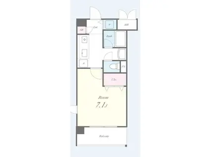 サントゥールくいな橋(1K/1階)の間取り写真