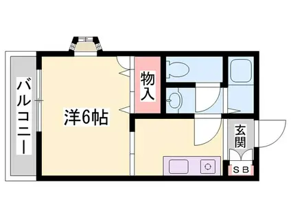 ディアス新野辺(1K/1階)の間取り写真