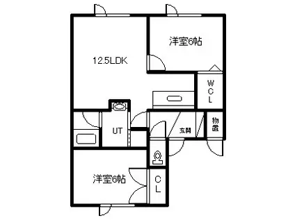 カルムラメゾン4(2LDK/1階)の間取り写真