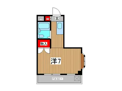 プレミア・ガーデン(ワンルーム/2階)の間取り写真