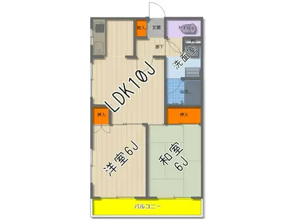 チェリーハイツ(2LDK/1階)の間取り写真