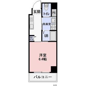 ワイズタワー新栄(1K/6階)の間取り写真