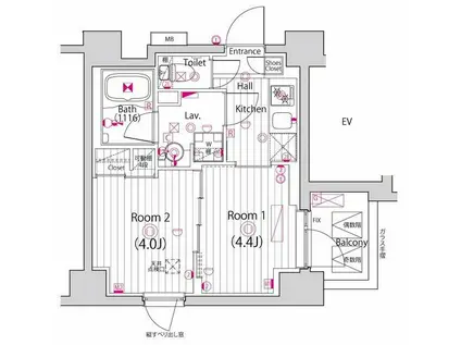 ガーラ・プレシャス新小岩(2K/3階)の間取り写真