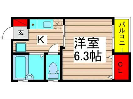 フィールズXIII(1K/2階)の間取り写真