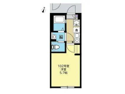 シー. ビー. グレイ東林間(1K/1階)の間取り写真