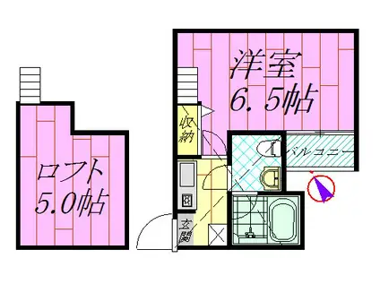 グローコート(1K/1階)の間取り写真