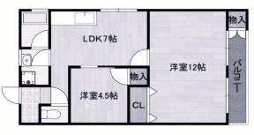 セントラルマンション(2LDK/3階)の間取り写真