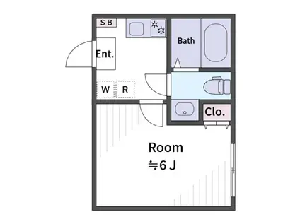 ケーエー ノース ハーバー(ワンルーム/1階)の間取り写真