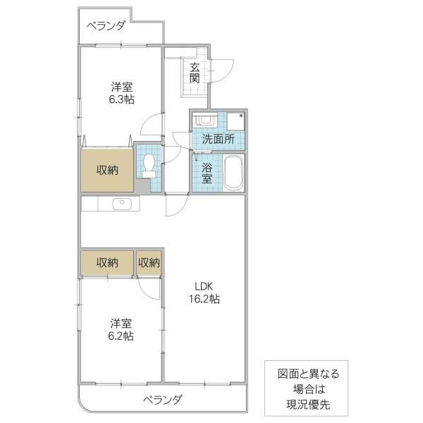 アメニティヒルズ(2LDK/1階)の間取り写真