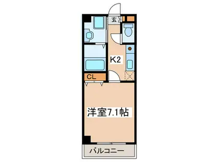 ベルデュール調布国領(1K/1階)の間取り写真