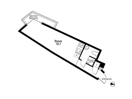 T FLAT2(ワンルーム/4階)の間取り写真