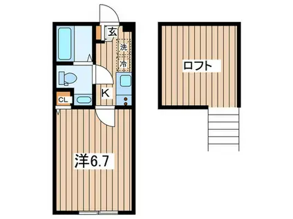 オムニバスハウス東町(1K/2階)の間取り写真