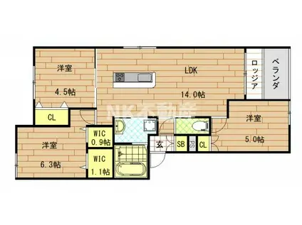 MAISON GENJIGAOKA(3LDK/2階)の間取り写真
