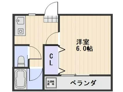 ル・クール瀬戸II棟(1K/1階)の間取り写真