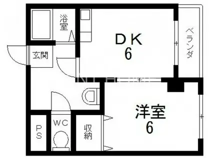 ゴッドフィールドIII(1DK/7階)の間取り写真