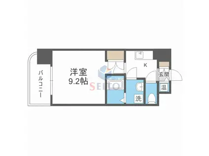 WGB江坂(1K/4階)の間取り写真