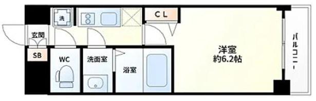 プレサンス東三国駅前グランクラス(1K/5階)の間取り写真