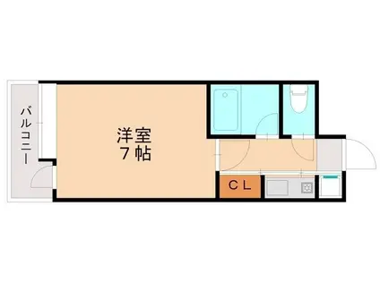 ピュアドームリバージュ平尾(1K/2階)の間取り写真