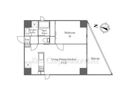 GRADO NISHIAZABU(1LDK/5階)の間取り写真