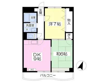 シルフいしかわ(2DK/5階)の間取り写真