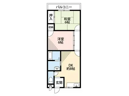 北野ハイツ(2DK/3階)の間取り写真