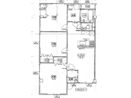 コンチェルト御薗宇(3LDK/1階)の間取り写真