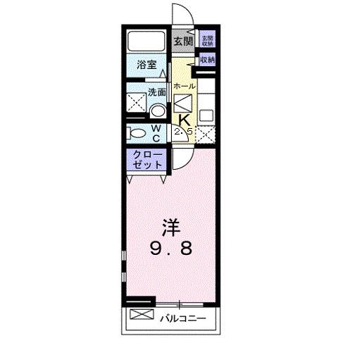 アンジュ(1K/1階)の間取り写真